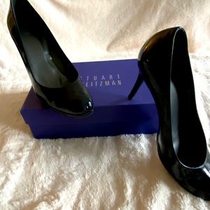 Stuart Weitzman Black Patent Platform heel